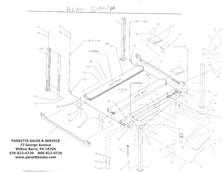 ALM 12000 FOUR POST (CABLE) PARTS