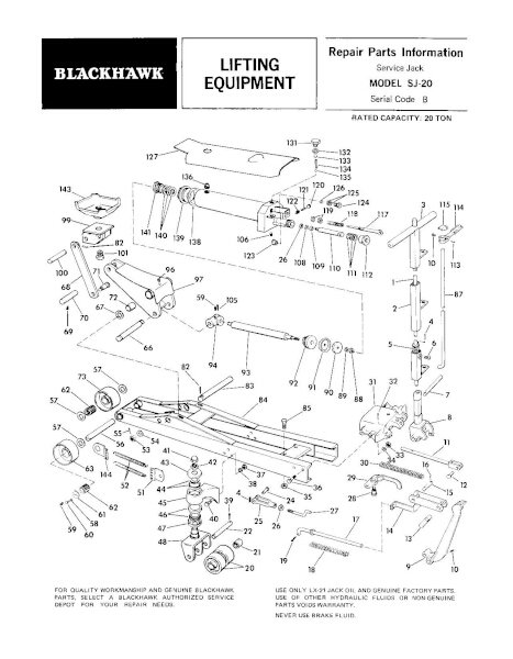 Black Hawk SJ-20 Parts Manual