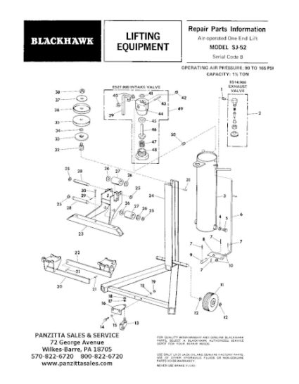 Black Hawk SJ-52 Parts – Panzitta Sales & Service