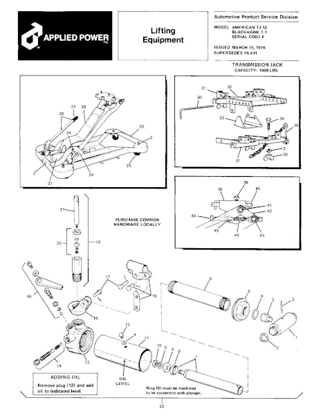 Black Hawk T-1 Parts Manual