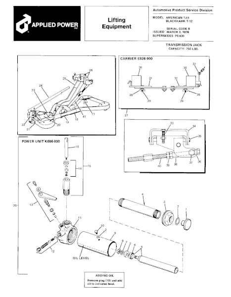 Black Hawk T-12 Parts Manual