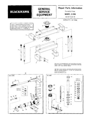 Black Hawk Z-258 10Ton Port Press Parts Manual