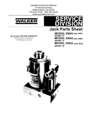 Lincoln Walker 93601 K,93602 K,93603 B Parts List