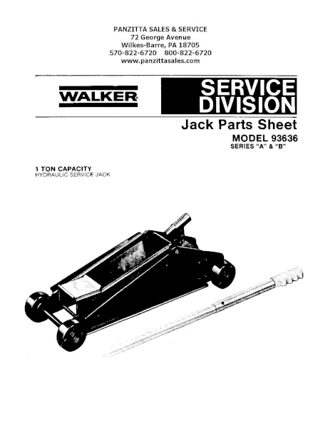LINCOLN WALKER 93636 SERIES A AND B PARTS