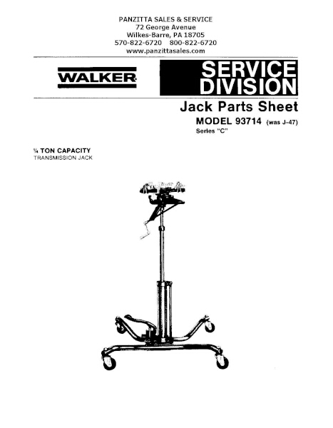 LINCOLN WALKER 93714 SERIES C PARTS