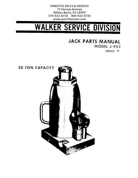 LINCOLN WALKER J-953 SERIES P PARTS