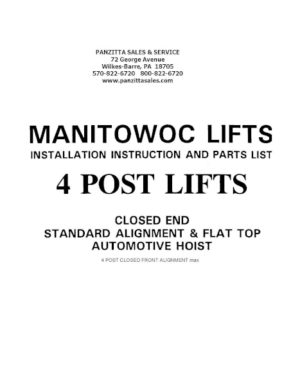 MANITOWOC, GILBARCO 4 POST ALIGNMENT LIFT PARTS