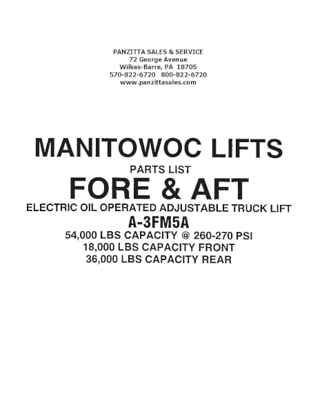 MANITOWOC A-3FM5A PARTS