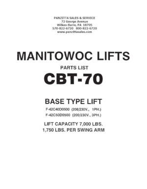 MANITOWOC CBT-70 PARTS