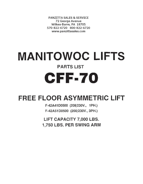 MANITOWOC CFF-70 PARTS