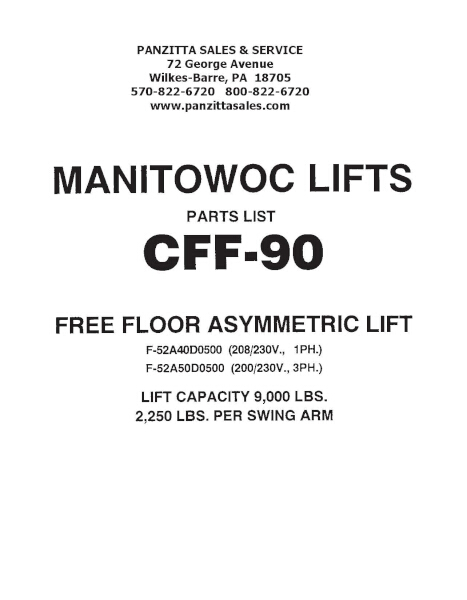 MANITOWOC CFF-90 PARTS