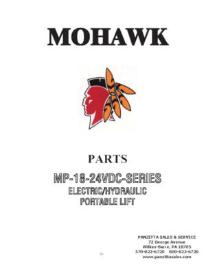 MOHAWK MP-18 MOBILE COLUMN PARTS
