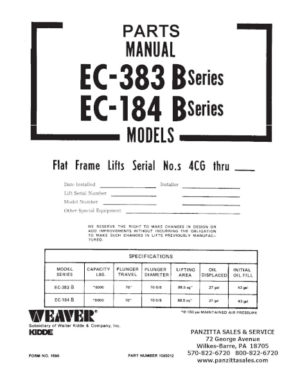 WEAVER EC383B, EC184B PARTS