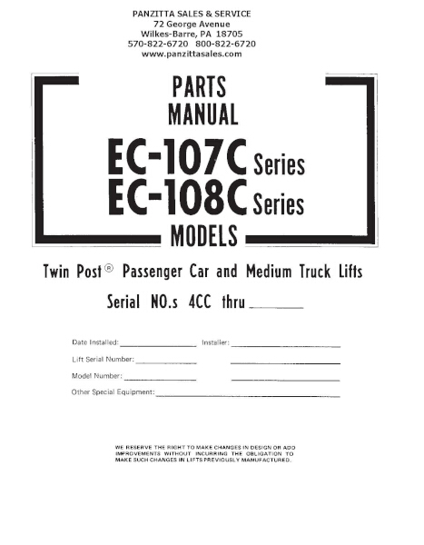 WEAVER EC-107C, EC108C PARTS