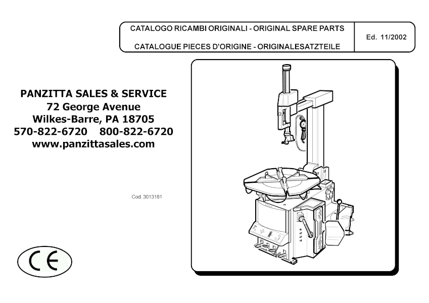 FOCUS F272 TIRE CHANGER PARTS
