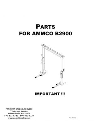 Parts for Ammco B2900 Lift