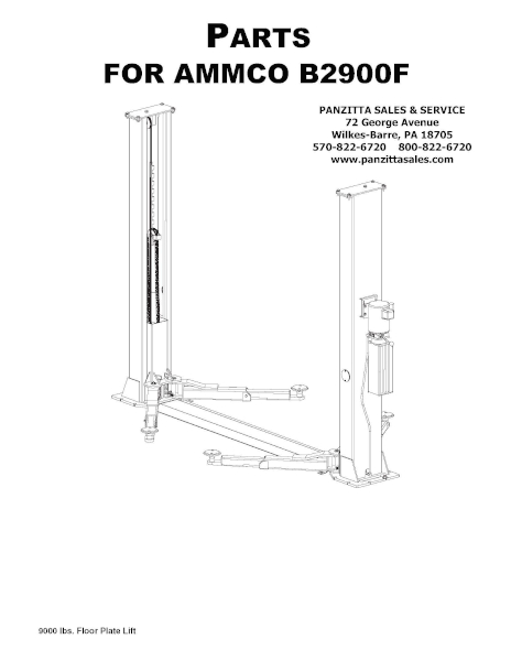 Parts For Ammco B2900F Lift